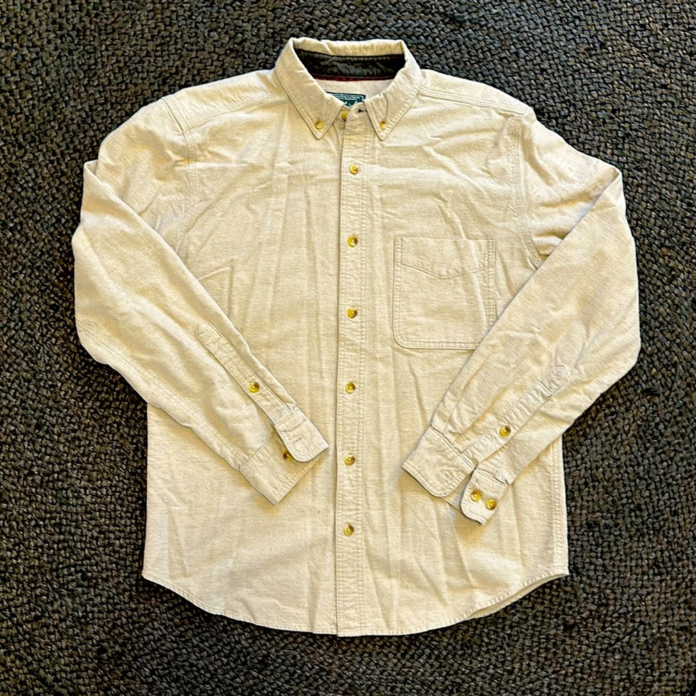 Woolrich 100% cotton chamois button down men’s medium shirt